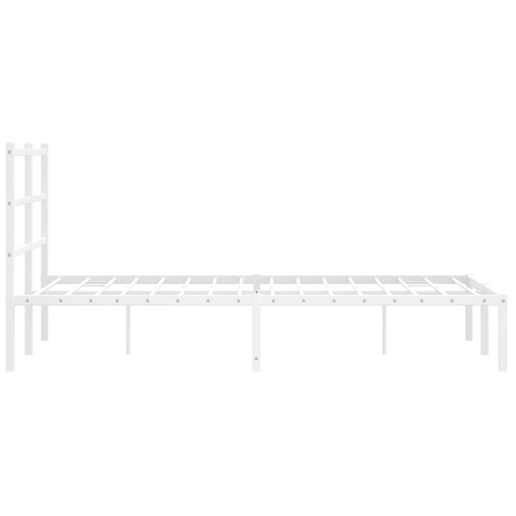 Sengeramme i metall med hodegavl hvit 120x190 cm