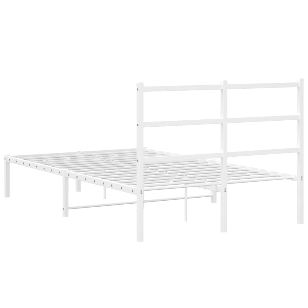 Sengeramme i metall med hodegavl hvit 120x190 cm