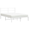 Sengeramme i metall med hodegavl hvit 135x190 cm