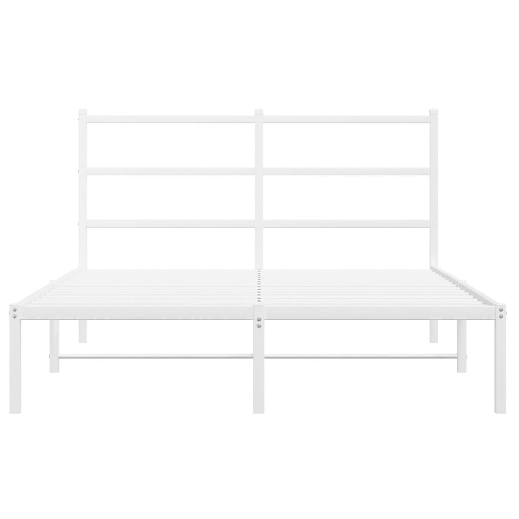 Sengeramme i metall med hodegavl hvit 135x190 cm