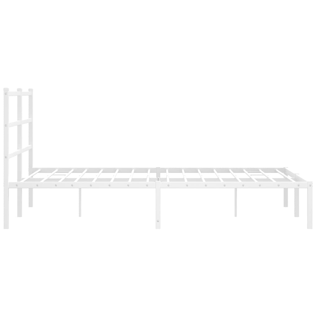 Sengeramme i metall med hodegavl hvit 140x190 cm