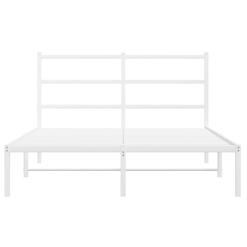 Sengeramme i metall med hodegavl hvit 140x200 cm