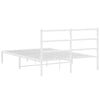 Sengeramme i metall med hodegavl hvit 140x200 cm