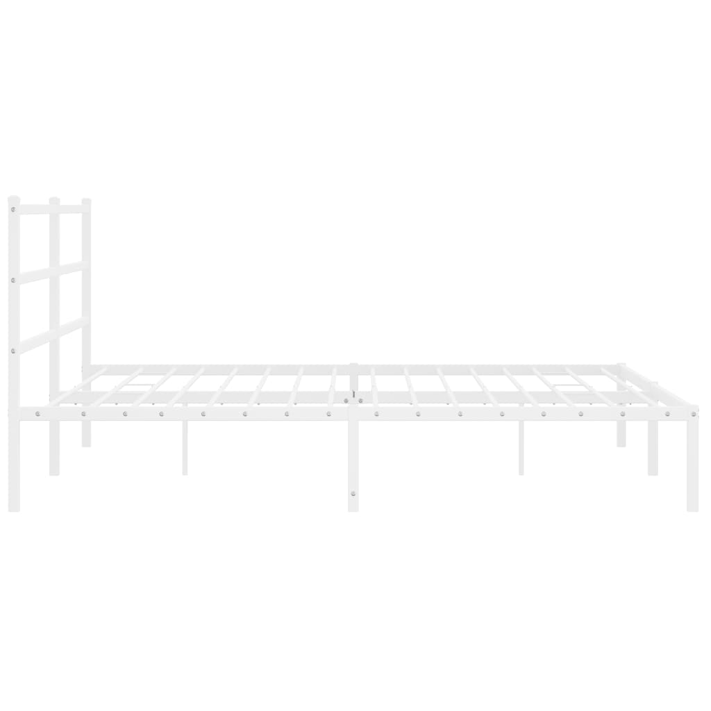 Sengeramme i metall med hodegavl hvit 193x203 cm