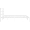 Sengeramme i metall med sengegavl hvit 200x200 cm