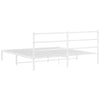 Sengeramme i metall med sengegavl hvit 200x200 cm