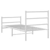 Sengeramme i metall med hode- og fotgavl hvit 90x190 cm