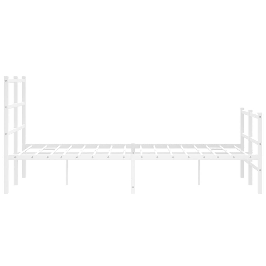 Sengeramme i metall med hode- og fotgavl hvit 120x190 cm