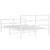 Sengeramme i metall med hode- og fotgavl hvit 140x190 cm