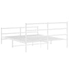 Sengeramme i metall med hode- og fotgavl hvit 150x200 cm