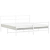 Sengeramme i metall med hode- og fotgavl hvit 183x213 cm