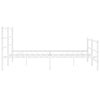 Sengeramme i metall med hode- og fotgavl hvit 183x213 cm