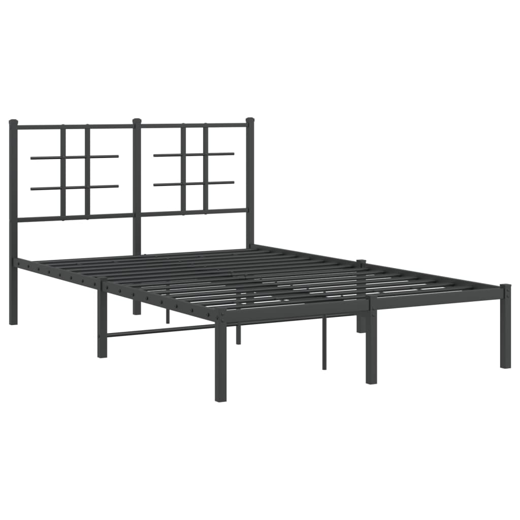 Sengeramme i metall med hodegavl svart 120x190 cm