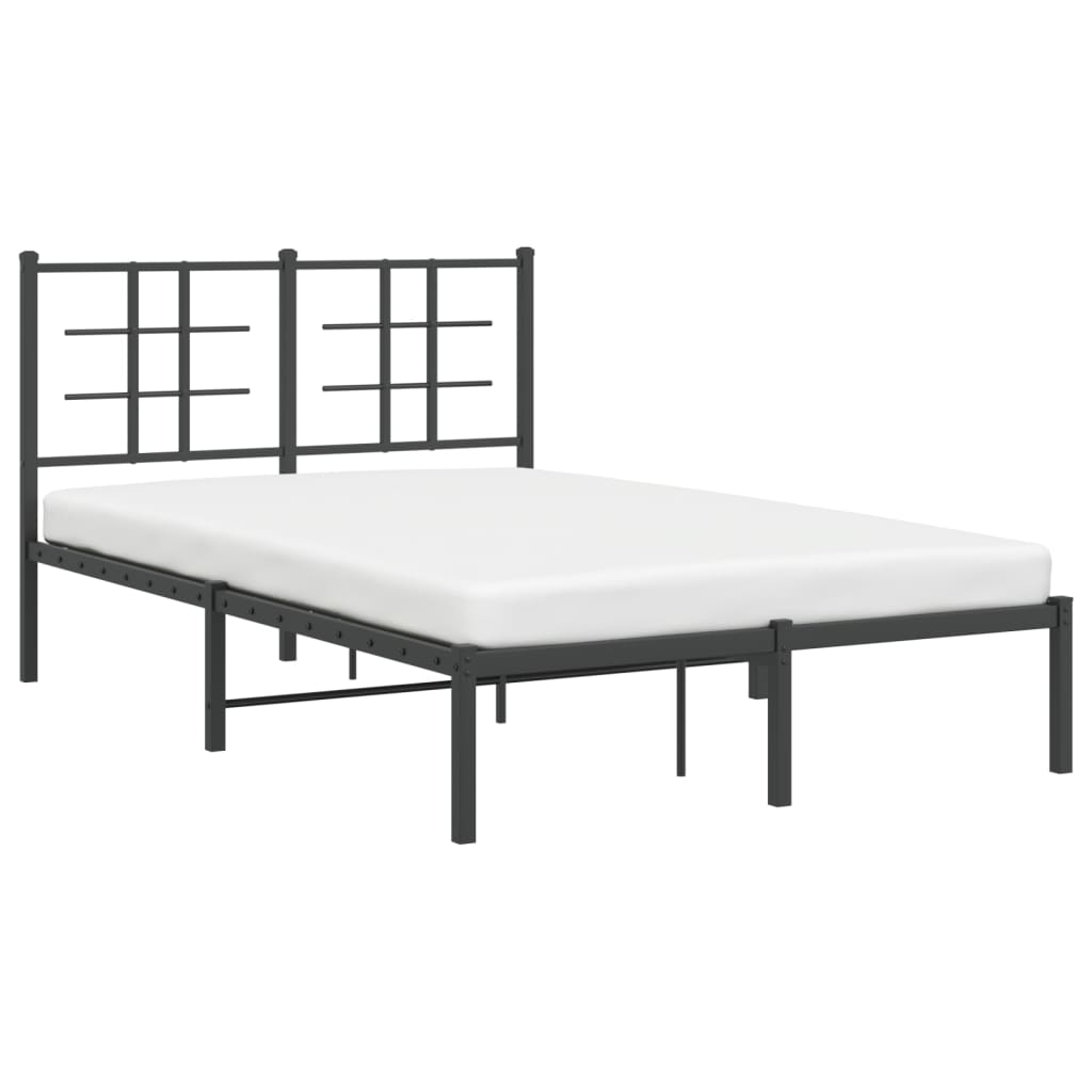 Sengeramme i metall med hodegavl svart 120x190 cm