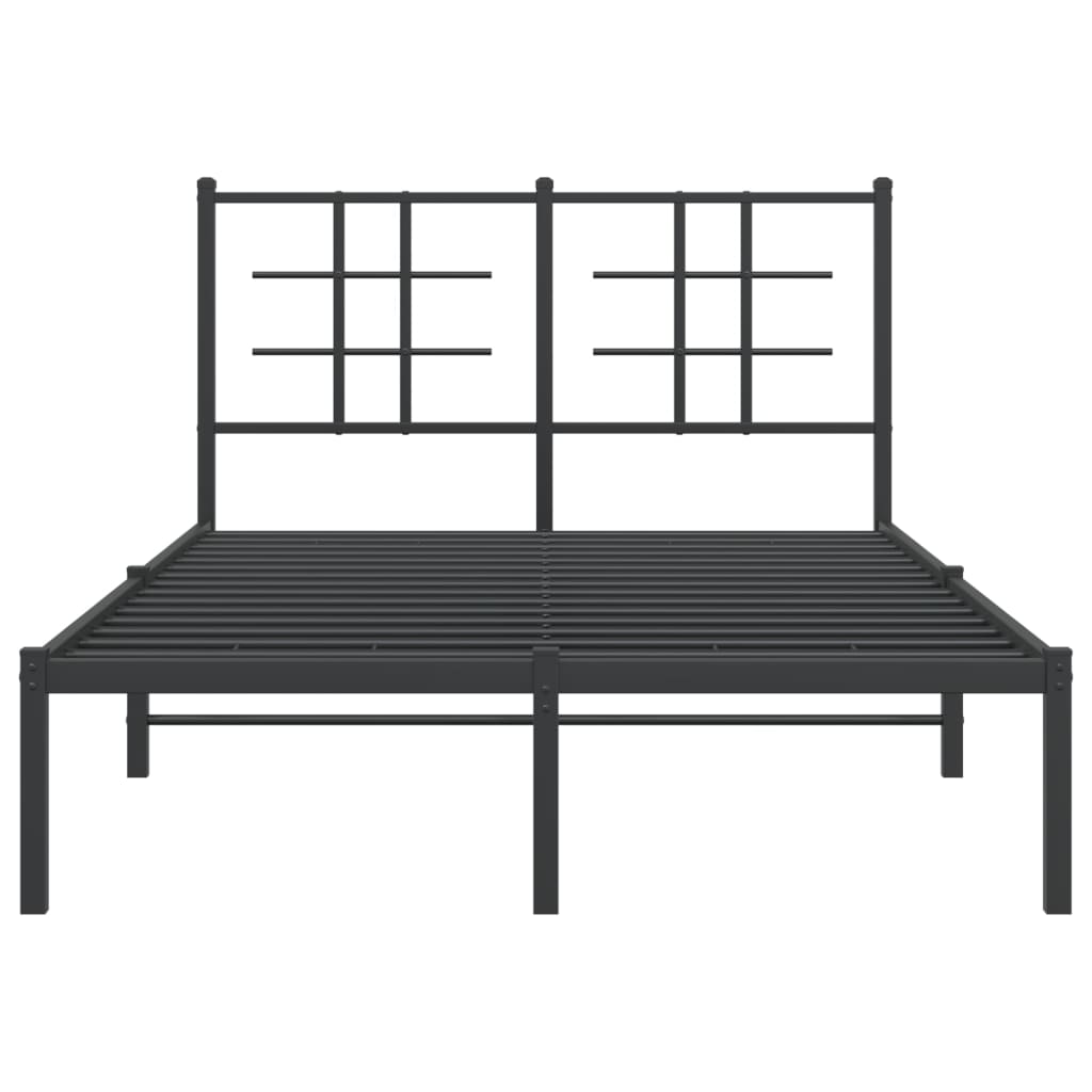 Sengeramme i metall med hodegavl svart 120x190 cm