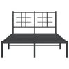 Sengeramme i metall med hodegavl svart 120x190 cm