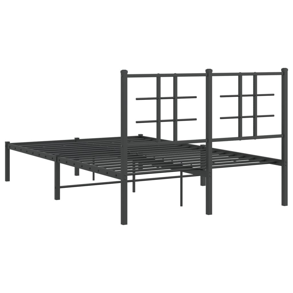 Sengeramme i metall med hodegavl svart 120x190 cm