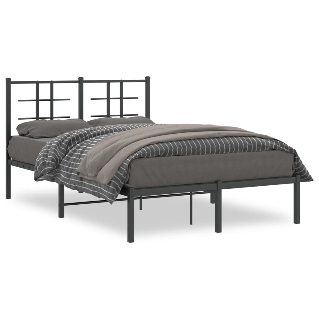 Sengeramme i metall med hodegavl svart 120x190 cm