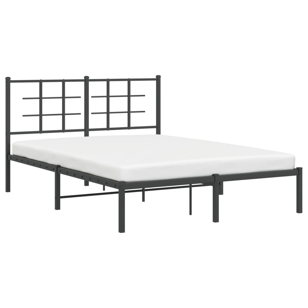 Sengeramme i metall med hodegavl svart 135x190 cm