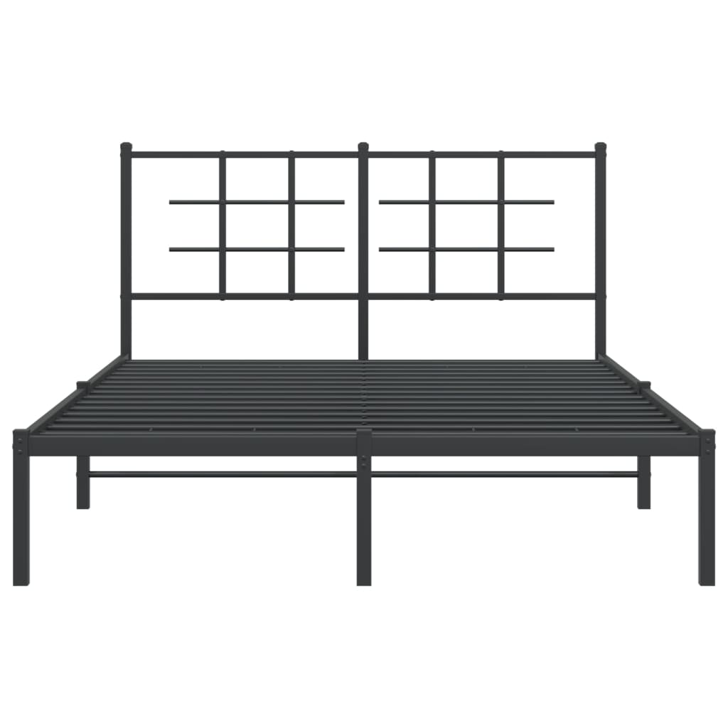 Sengeramme i metall med hodegavl svart 135x190 cm