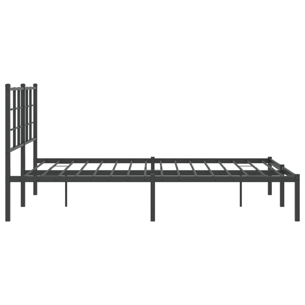 Sengeramme i metall med hodegavl svart 135x190 cm