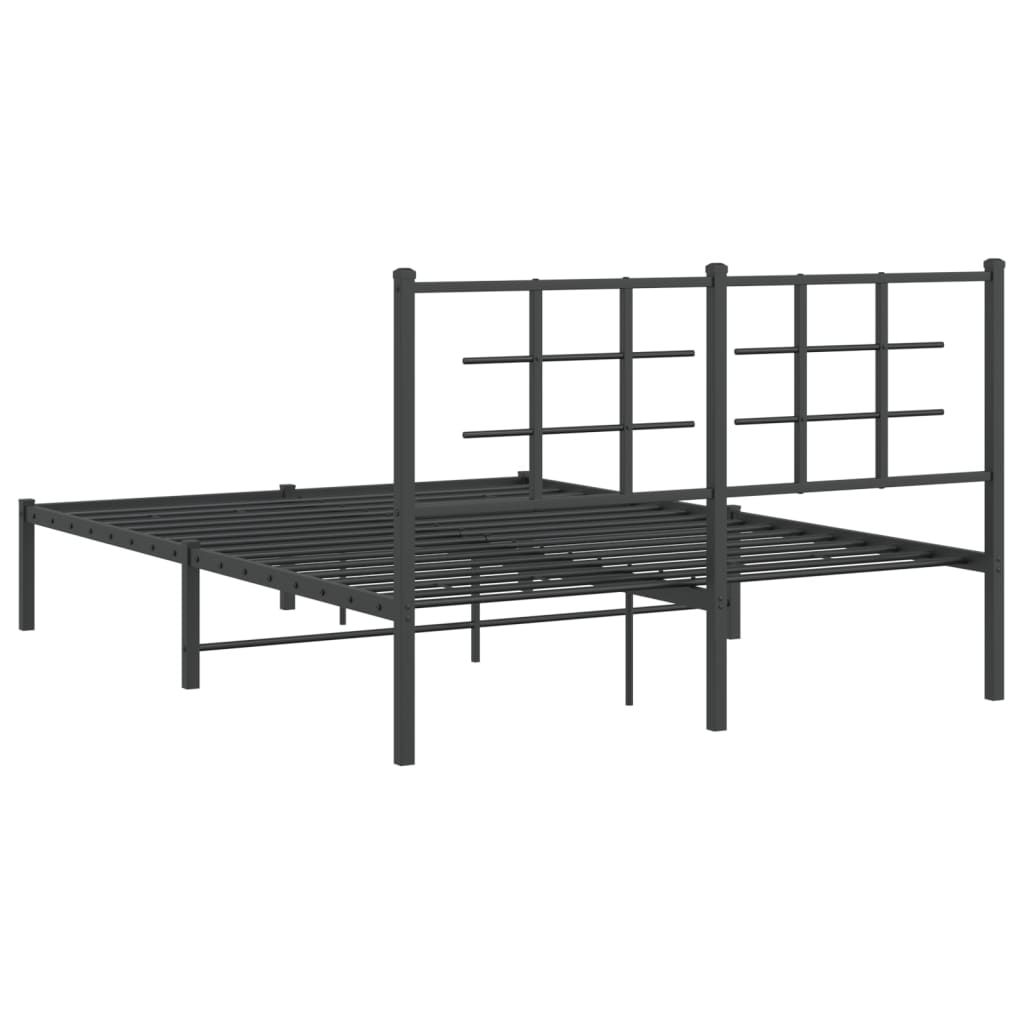 Sengeramme i metall med hodegavl svart 135x190 cm