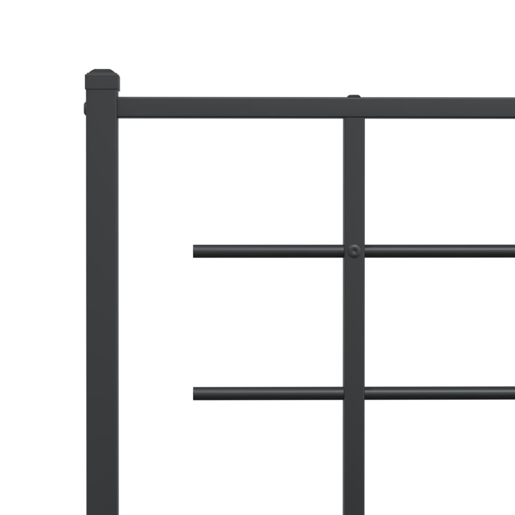 Sengeramme i metall med hodegavl svart 135x190 cm