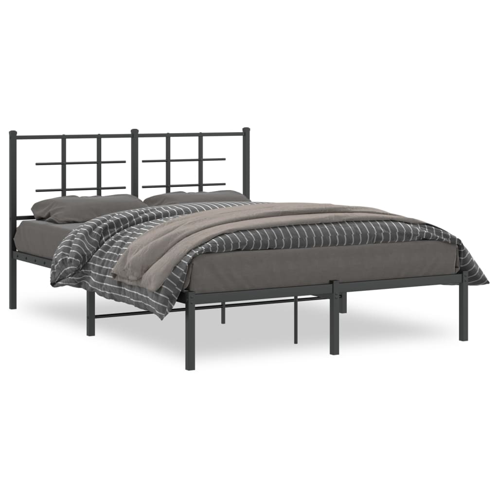 Sengeramme i metall med hodegavl svart 135x190 cm