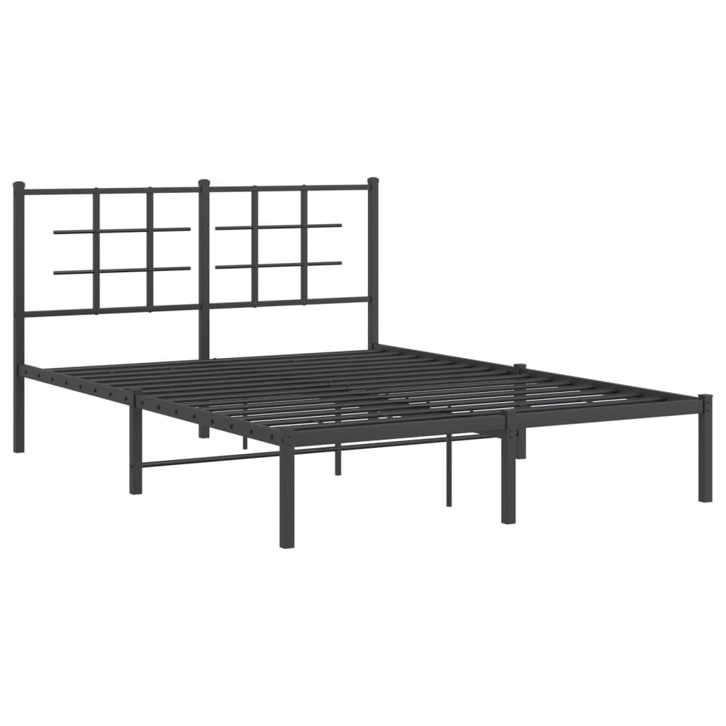 Sengeramme i metall med hodegavl svart 140x190 cm