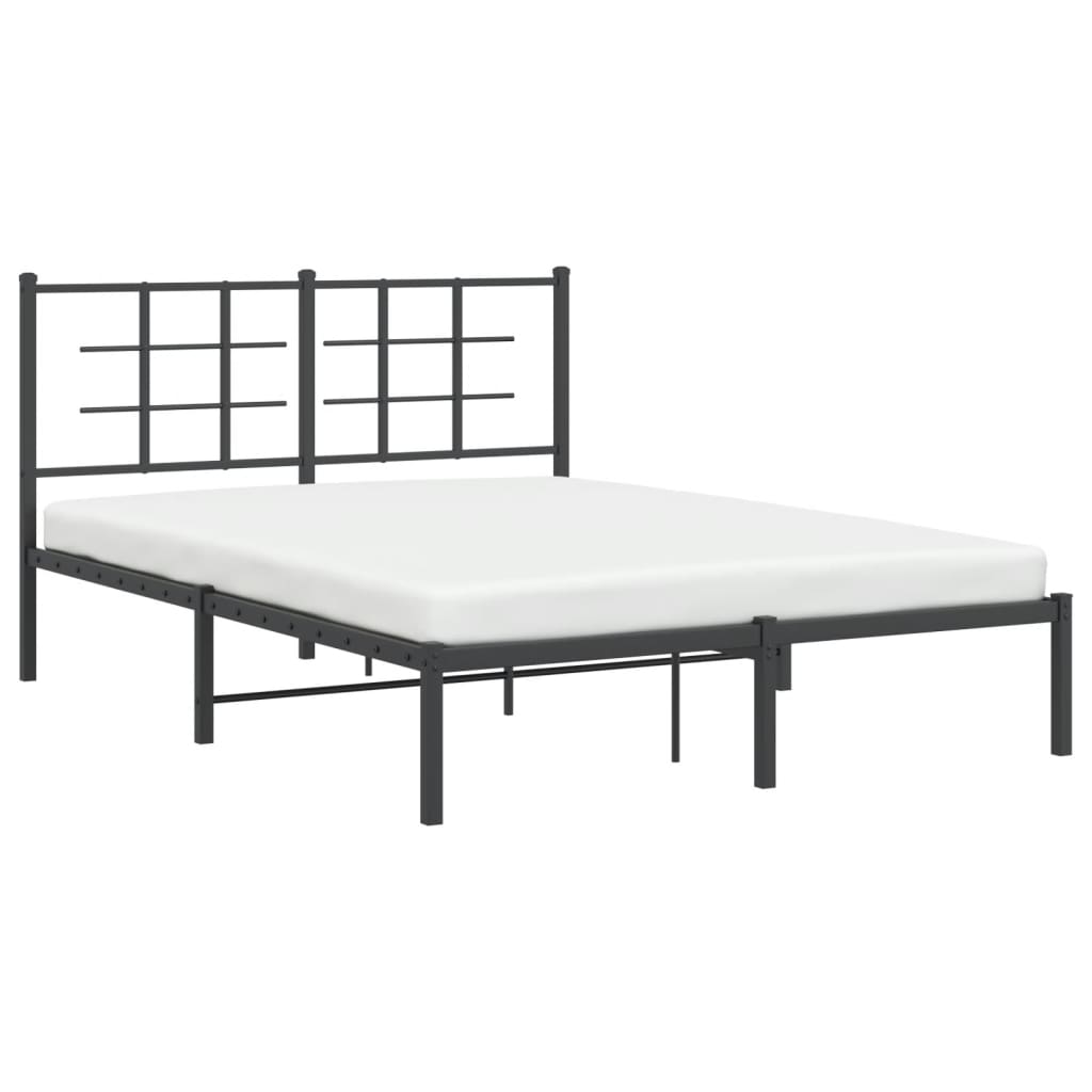 Sengeramme i metall med hodegavl svart 140x190 cm