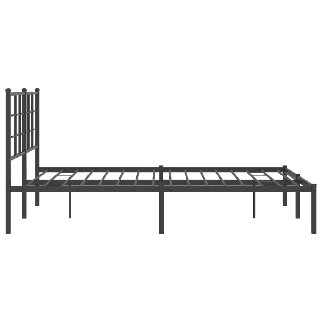 Sengeramme i metall med hodegavl svart 140x190 cm