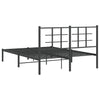 Sengeramme i metall med hodegavl svart 140x190 cm