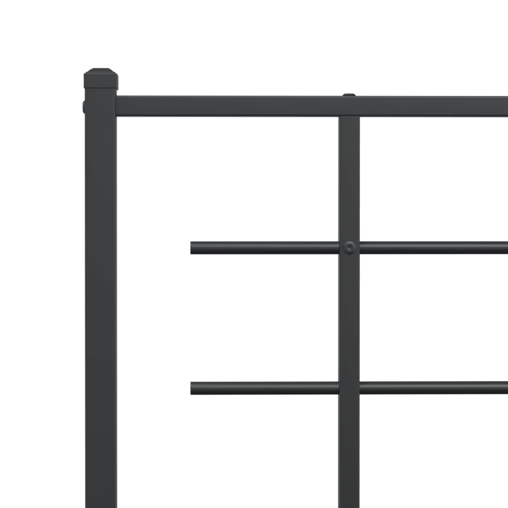 Sengeramme i metall med hodegavl svart 140x190 cm