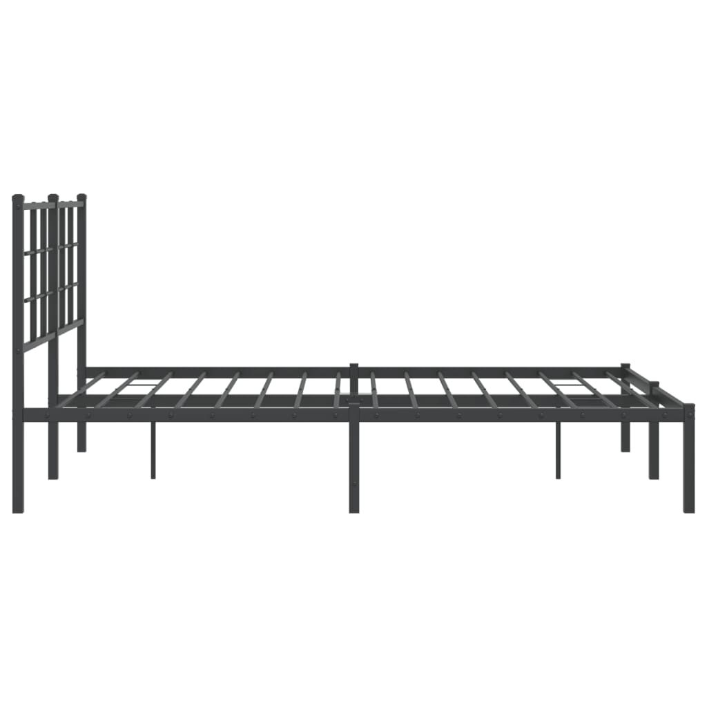 Sengeramme i metall med sengegavl svart 140x200 cm