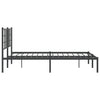 Sengeramme i metall med sengegavl svart 140x200 cm