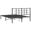 Sengeramme i metall med sengegavl svart 140x200 cm