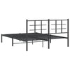 Sengeramme i metall med sengegavl svart 150x200 cm