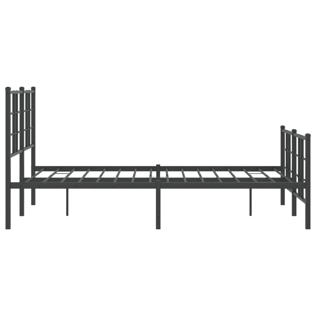 Sengeramme i metall med hode- og fotgavl svart 120x190 cm