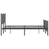 Sengeramme i metall med hode- og fotgavl svart 120x190 cm