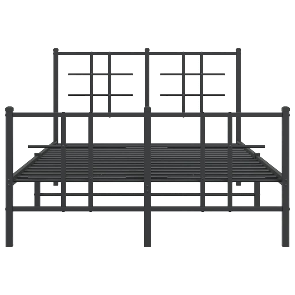 Sengeramme i metall med hode- og fotgavl svart 120x200 cm