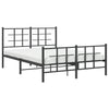 Sengeramme i metall med hode- og fotgavl svart 135x190 cm