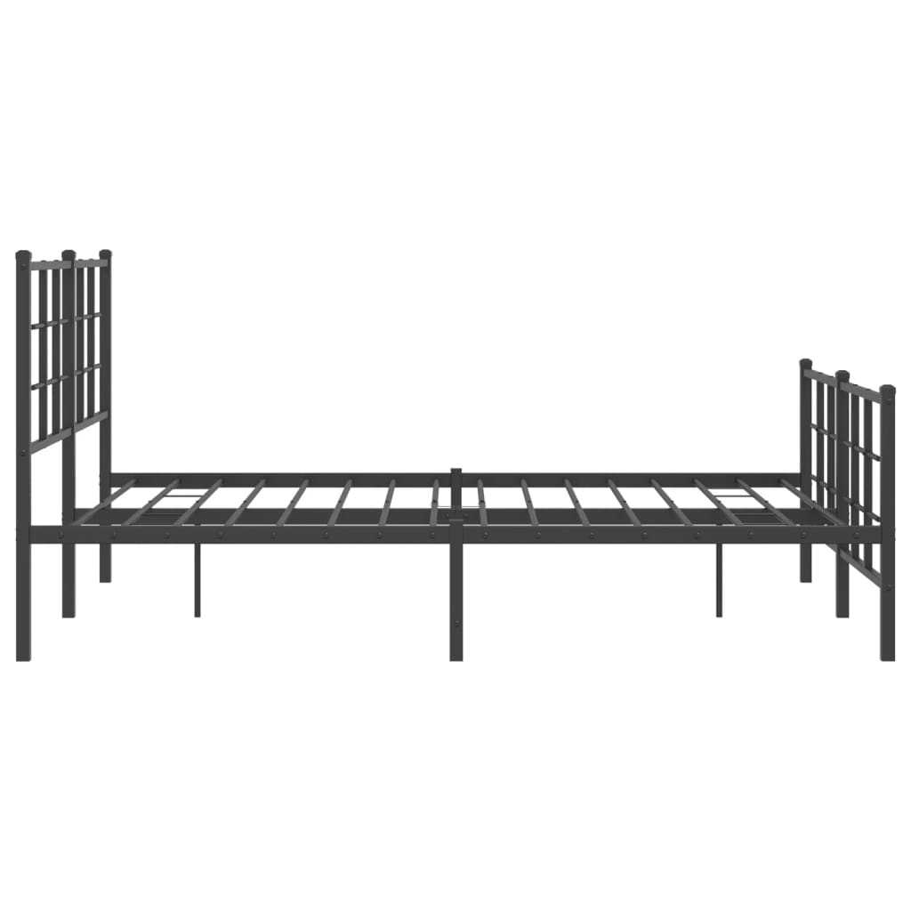 Sengeramme i metall med hode- og fotgavl svart 135x190 cm