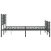 Sengeramme i metall med hode- og fotgavl svart 135x190 cm