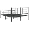 Sengeramme i metall med hode- og fotgavl svart 135x190 cm