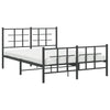 Sengeramme i metall med hode- og fotgavl svart 140x190 cm