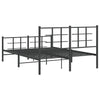 Sengeramme i metall med hode- og fotgavl svart 140x190 cm