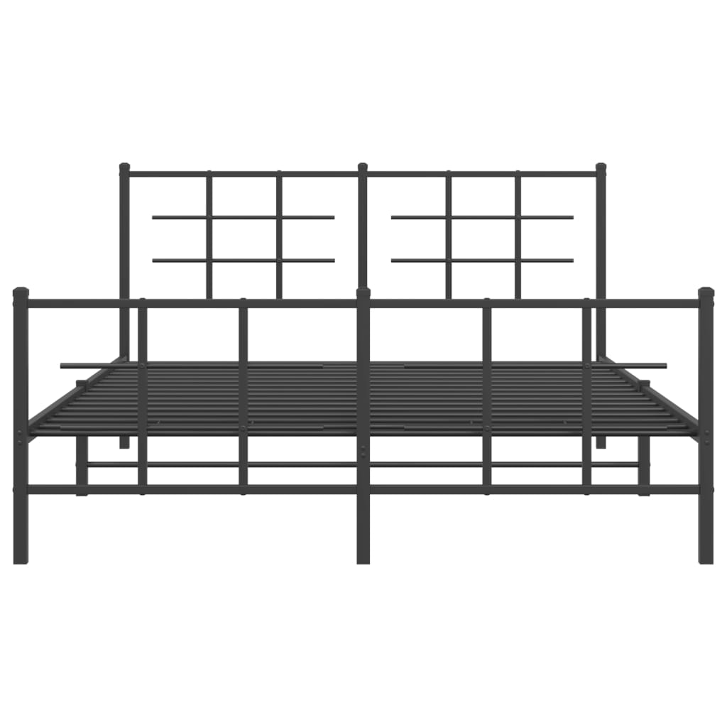 Sengeramme i metall med hode- og fotgavl svart 150x200 cm