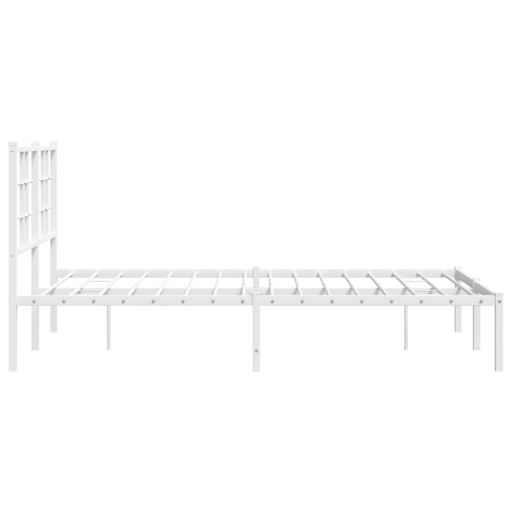 Sengeramme i metall med hodegavl hvit 120x190 cm