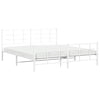 Sengeramme i metall med hode- og fotgavl hvit 183x213 cm
