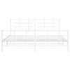 Sengeramme i metall med hode- og fotgavl hvit 183x213 cm